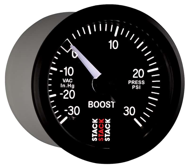 AutoMeter — Autometer 52mm Stack Instruments -30INHG to +30PSI Mechanical Boost Gauge - Black
Ga Bst Mech Bk 30psi - view 6