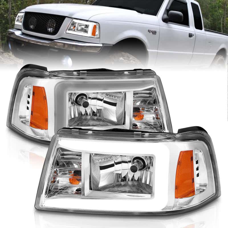 ANZO — ANZO 2001-2011 Ford Ranger Crystal Headlights w/ Light Bar Chrome Housing
Head Light Set
HdLtSet - view 1