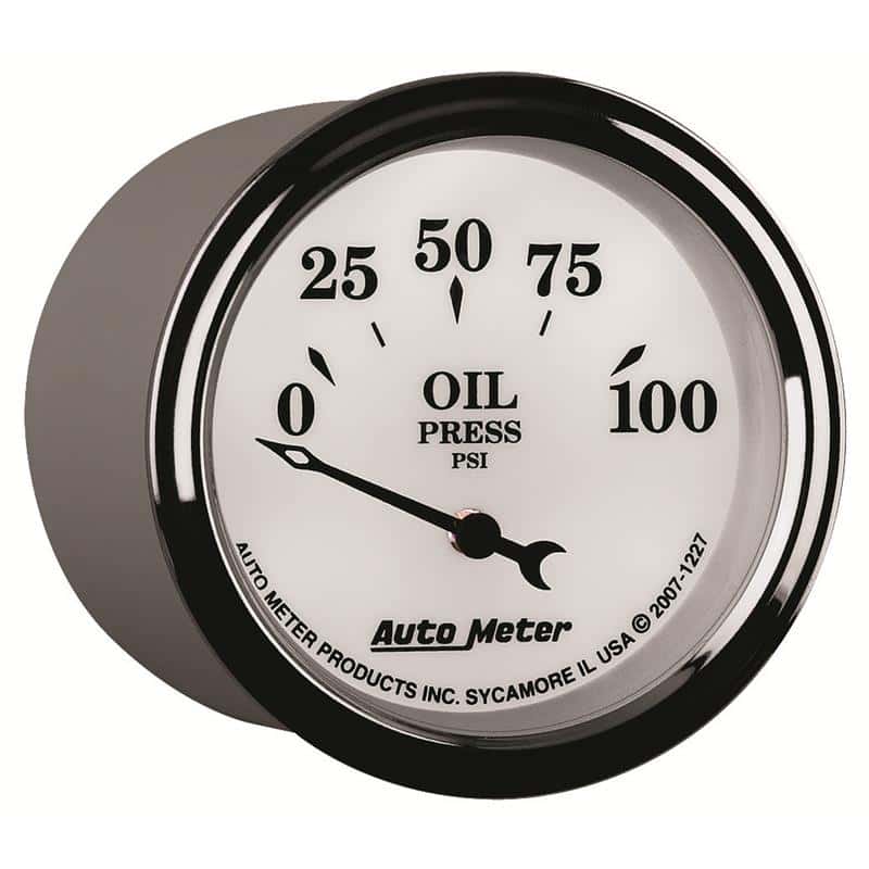 AutoMeter — AutoMeter Gauge Oil Press 2-1/16in. 100PSI Elec Old Tyme White II
2-1/16" OIL PRESS, 0 - view 7