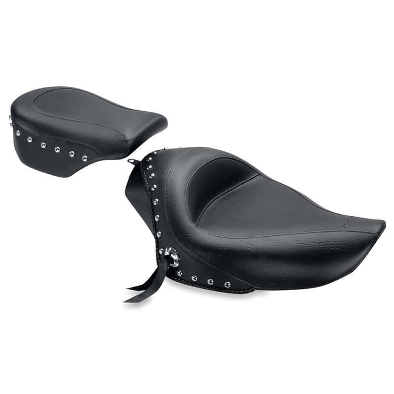 Mustang Motorcycle — Mustang 04-21 Harley Sportster 3.3 GAL Standard Touring Solo Seat w/Studs - Black - view 2