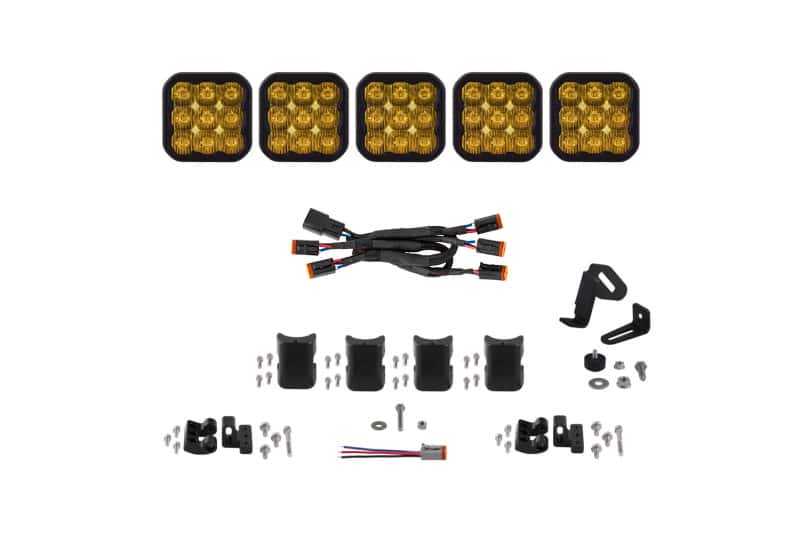Diode Dynamics — Diode Dynamics SS5 Pro Universal CrossLink 5-Pod Lightbar - Yellow Driving - view 1