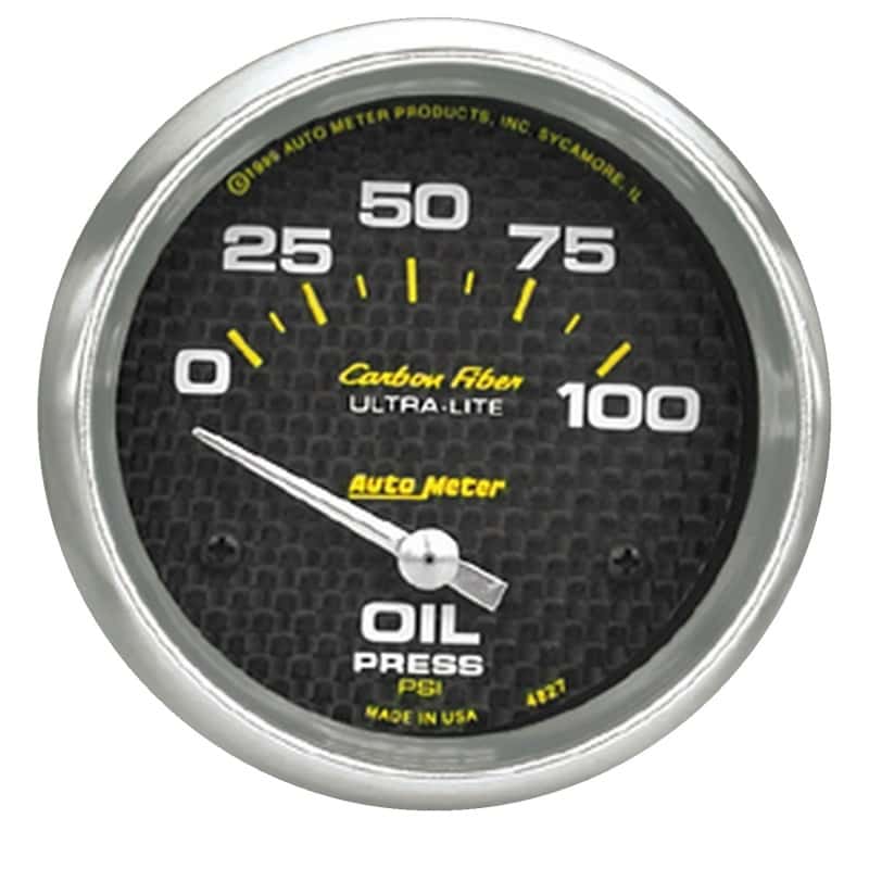 AutoMeter — Autometer Carbon Fiber 66.7mm Short Sweep Electronic 0-100 PSI Oil Pressure Gauge
GA 2.6" OILP ELEC CF - view 1