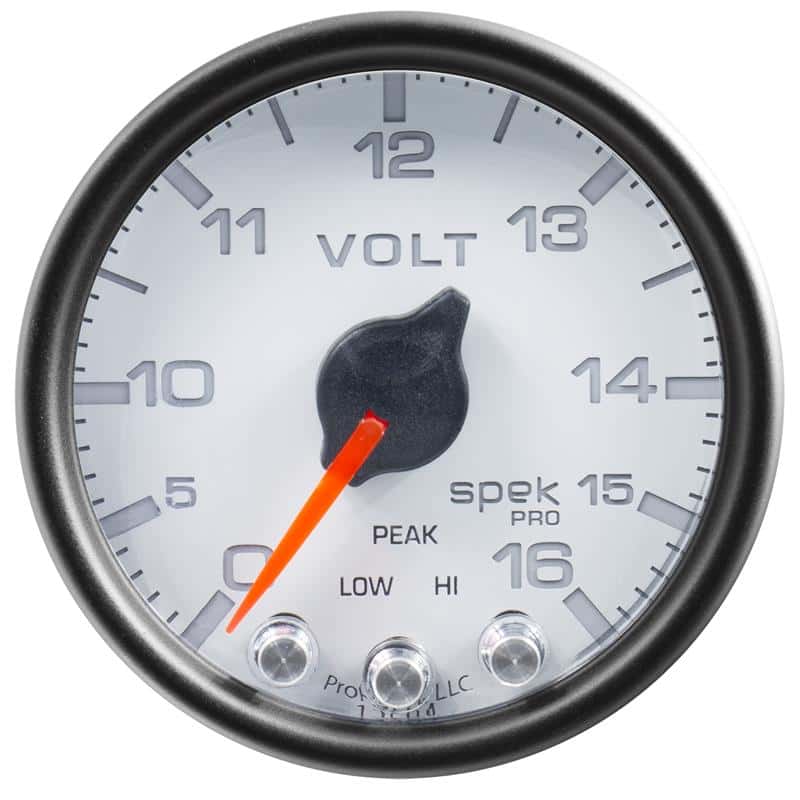 AutoMeter — Autometer Spek-Pro Gauge Voltmeter 2 1/16in 16V Stepper Motor W/Peak & Warn Wht/Blk
GA 2" VOLT WCB SPEK - view 2