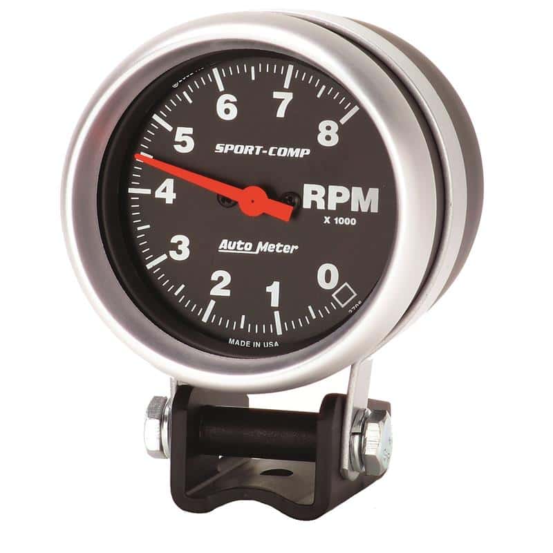 AutoMeter — Autometer Standard 2-5/8in 8,000 RPM Pedestal Mount Tachometer Sport Comp
2-5/8" TACH, 8,000 R - view 3