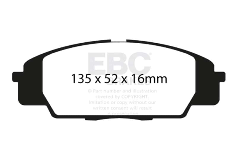 EBC — EBC 07-11 Acura CSX (Canada) 2.0 Type S Bluestuff Front Brake Pads
Disc Brake Pad - view 4