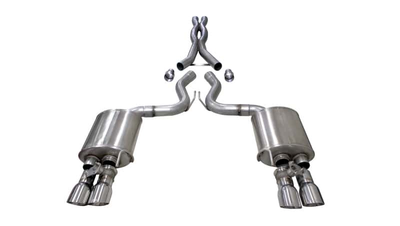 CORSA Performance — Corsa 2018-2023 Ford Mustang GT Fastback 5.0L 3in Cat-Back System Dual Rear Exit w/ 4in PolishedTips
Exhaust - view 2