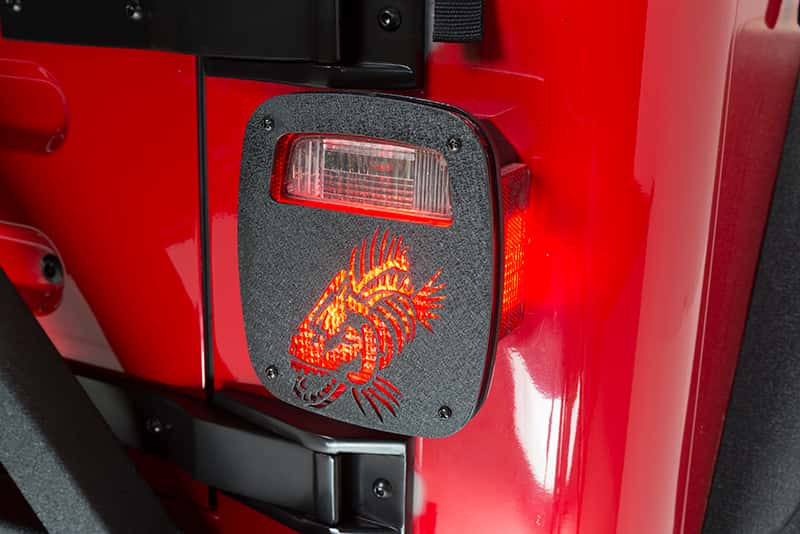 Fishbone Offroad — Fishbone Offroad Jeep Wrangler CJ YJ TJ Tail Light Covers - Black Textured Powdercoat - view 5
