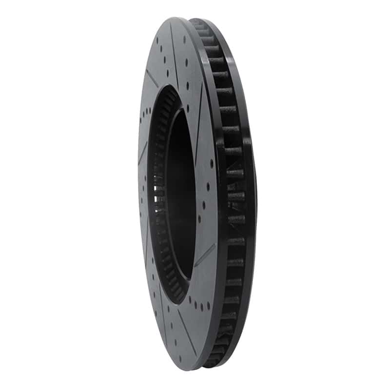 R1 Concepts — R1 07-23 Lexus LS460 Front Left Drilled & Slotted Black Brake Rotor
R1 Brake Rotor Drill - view 4