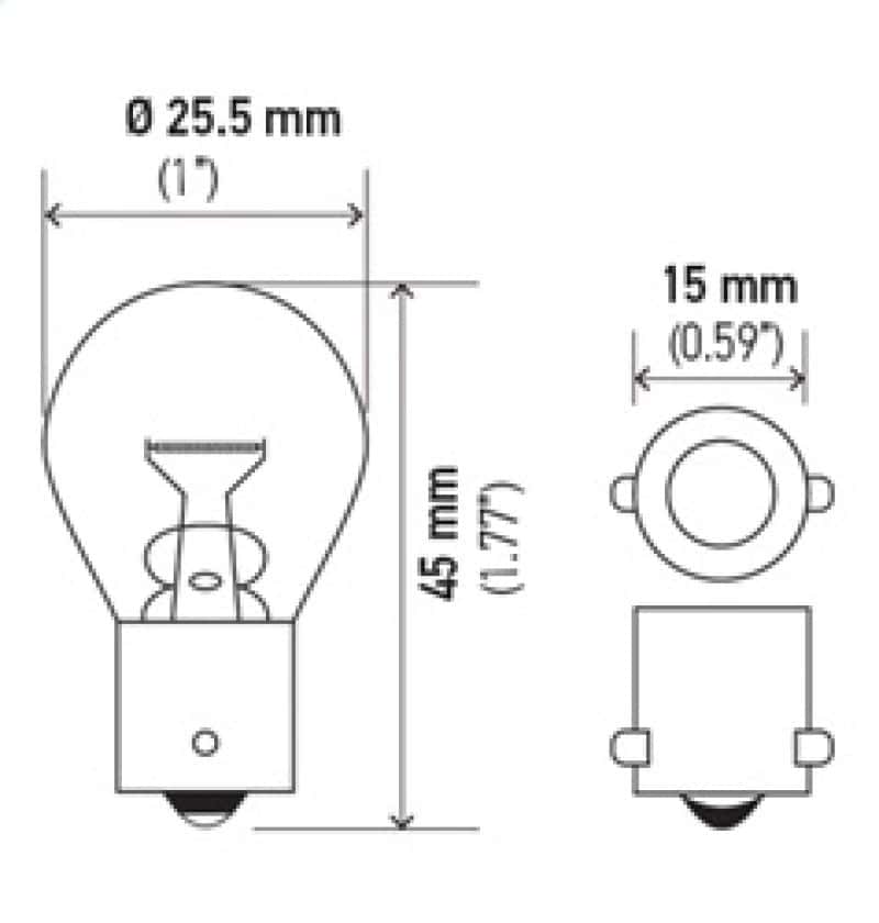 Hella — Hella Bulb 1156 12V 27W BA15s S8
1156 Incan Bulb - view 6
