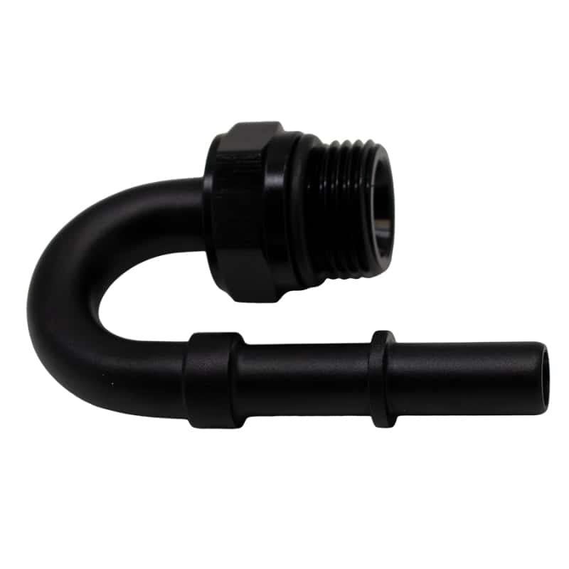 DeatschWerks — DeatschWerks 8AN ORB Male to 3/8in Male EFI Quick Connect Adapter 180-Degree - Anodized Matte Black
Lines & Fittings - view 1