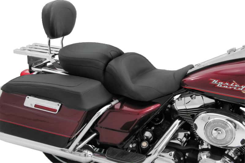 Mustang Motorcycle — Mustang 00-11 Yamaha V-Star 1100 Classic,02-11 V-Star 1100 Silverado 2PC Seat w/Studs - Black - view 2