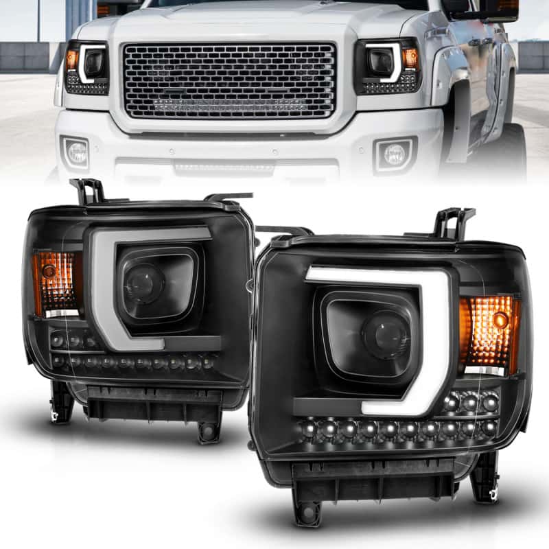 ANZO — ANZO 2014-2015 GMC Sierra 1500HD Projector Plank Style Headlight Black W/ DRL
Head Light Set
HdLtSet - view 2