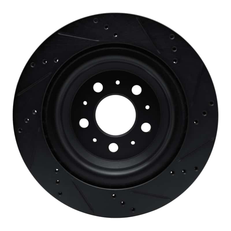 R1 Concepts — R1 2017-2025 Tesla Model 3 Rear Left Drilled & Slotted Black Brake Rotor
R1 Brake Rotor Drill - view 5