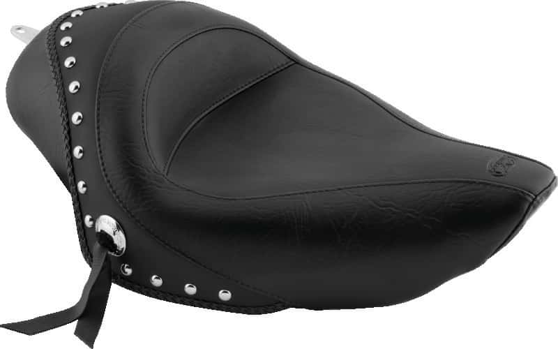 Mustang Motorcycle — Mustang 04-21 Harley Sportster 3.3 GAL Standard Touring Solo Seat w/Studs - Black - view 1