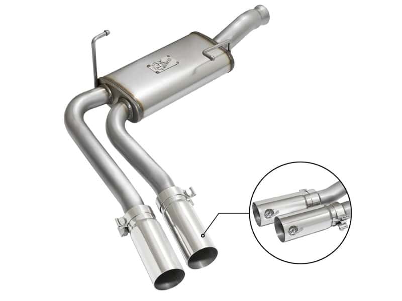 aFe — aFe Rebel Series CB Middle-Side Exit SS Exhaust w/ Polished Tips 09-16 GM Silverado/Sierra V6/V8
Cat-Back Exhaust - view 1