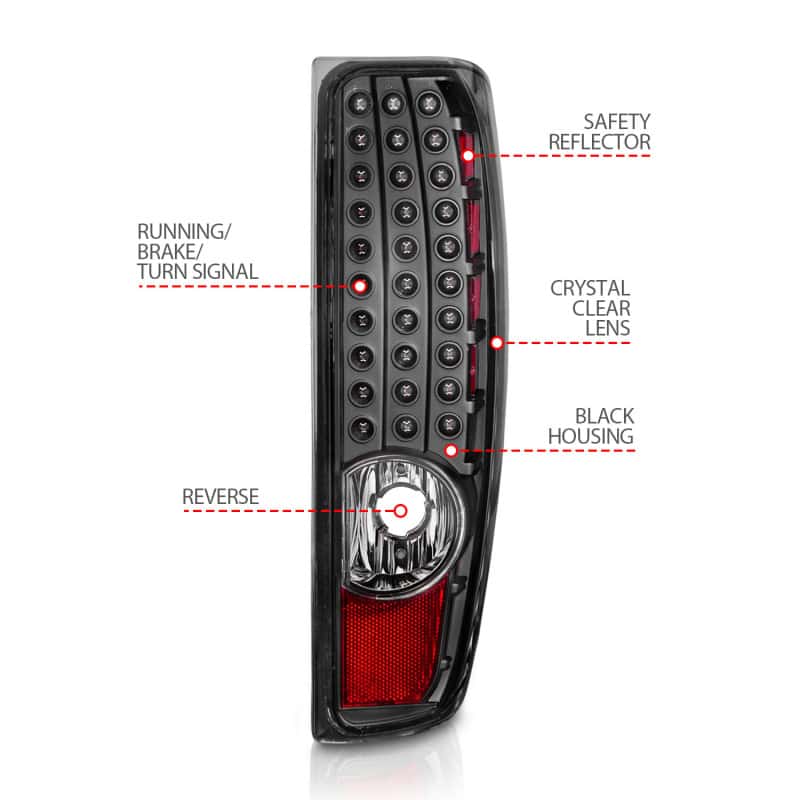 ANZO — ANZO 04-10 Chevy Colorado LED Taillights G2 - Black - view 10