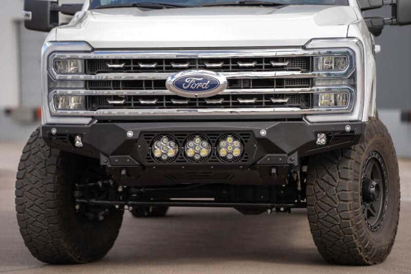 Addictive Desert Designs — Addictive Desert Designs 2023+ Ford F-250/F-350 Bomber Front Bumper (w/ 3 Baja Designs LP6 Mounts)
Bumper- Front - view 5
