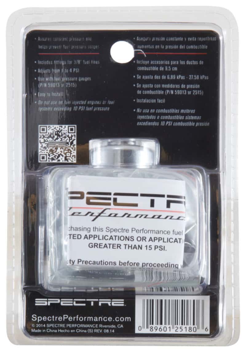 Spectre — Spectre Fuel Pressure Regulator 1-4psi
Fuel Pressure Regula
Fuel Pressure Gauge - view 6
