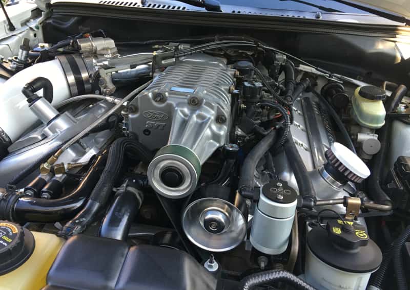 J&L — J&L 99-04 Ford Mustang SVT Cobra Driver Side Oil Separator 3.0 - Clear Anodized
Oil Separator - view 1