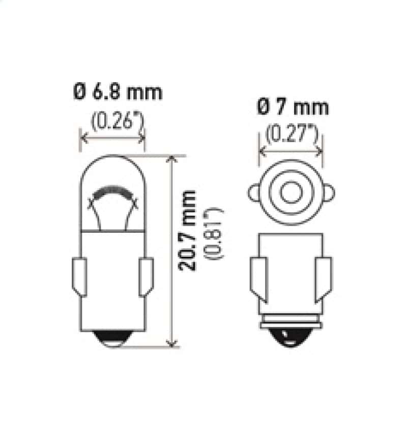 Hella — Hella 3898 12V 2W BA7s T2 Halogen Bulb (Min Order Qty 10)
3898 Incan Bulb - view 4