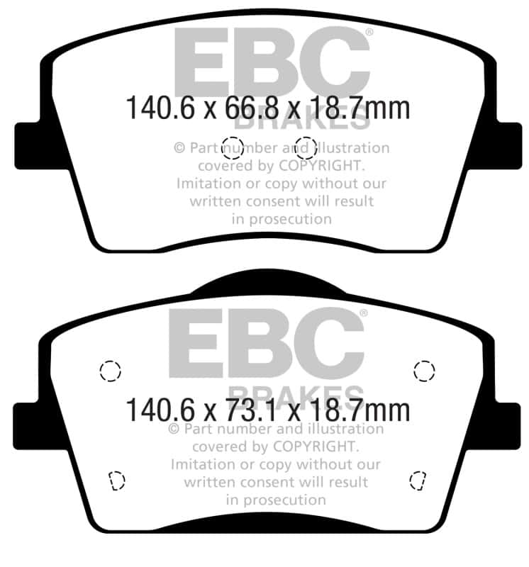 EBC — EBC 2018+ Volvo XC40 T4 Greenstuff Front Brake Pads
Disc Brake Pad - view 1