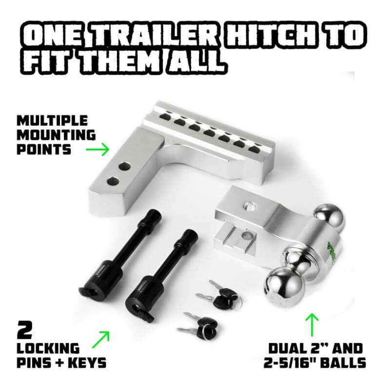Rhino USA — Rhino USA 6In Heavy Duty Drop Hitch - 2In (Silver)
Ball Mount - view 2