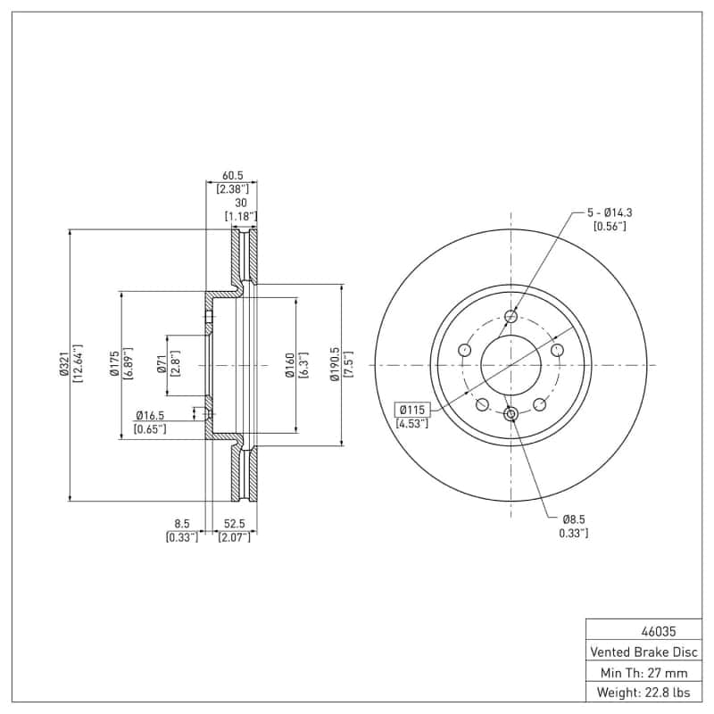 DFC — DFC 13-25 Cadillac CT4 Front GeoSPEC Coated Rotor
DFC Brake Rotor - view 6