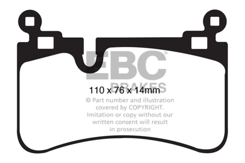 EBC — EBC 08-13 Mercedes-Benz C63 AMG (W204) 6.2 Bluestuff Rear Brake Pads
Disc Brake Pad - view 3