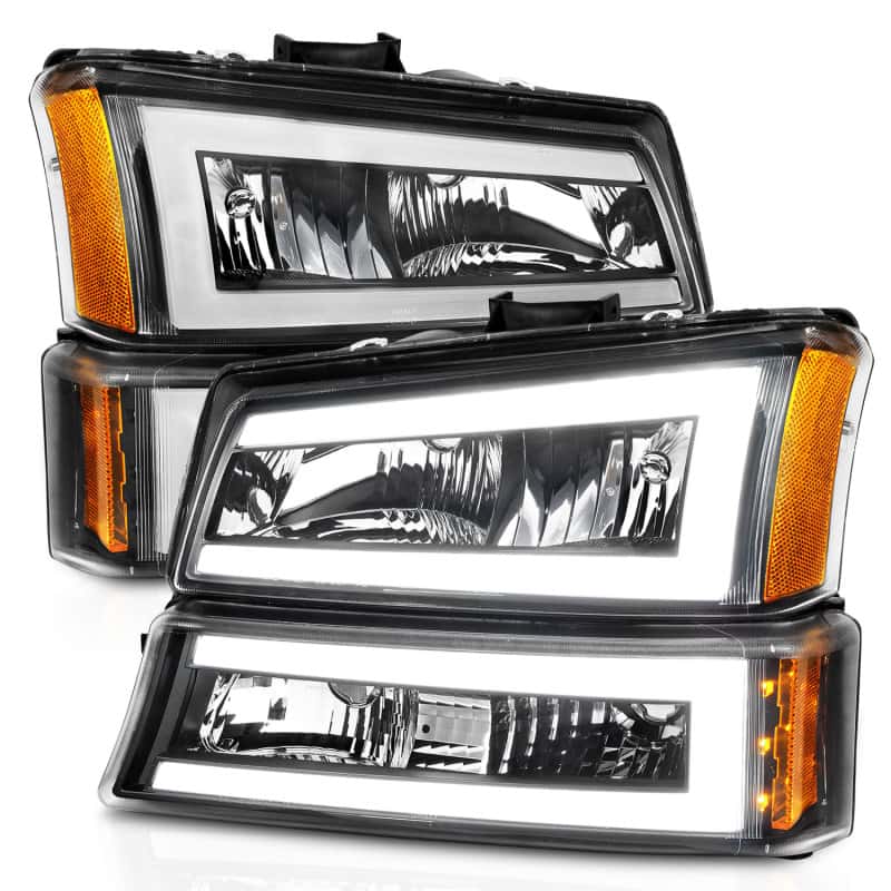 ANZO — ANZO 2003-2006 Chevrolet Silverado 1500 Crystal Headlights w/ Light Bar Black Housing
Head Light Set
HdLtSet - view 3