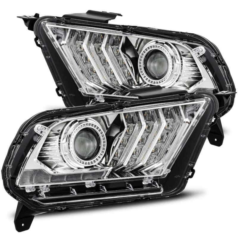AlphaRex — AlphaRex 10-12 Ford Mustang PRO-Series Projector Headlights Plank Style Chrome w/Top/Bottom DRL
Projector Headlights - view 2