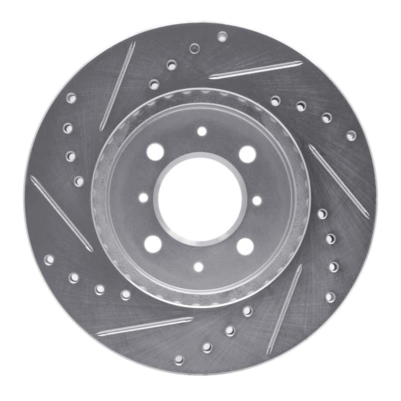 R1 Concepts — R1 87-99 Hyundai Excel Front Right Drilled & Slotted Silver Brake Rotor
R1 Brake Rotor Drill - view 5