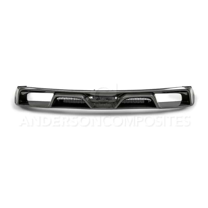 Anderson Composites — Anderson Composites 15-16 Ford Mustang R-Style Carbon Fiber Rear Valance (for Quad Tip Exhaust) - view 3