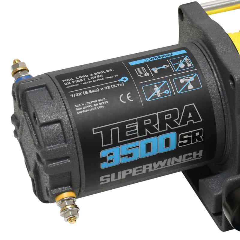 Superwinch — Superwinch 3500 LBS 12V DC 7/32in x 32ft Synthetic Rope Terra 3500SR Winch - Gray Wrinkle - view 8