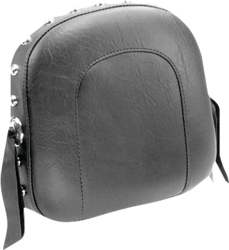 Mustang Motorcycle — Mustang Harley Low Medallion Sissy Bar Pad w/Studs (9.5 inch x 9 inch) - Black - view 2