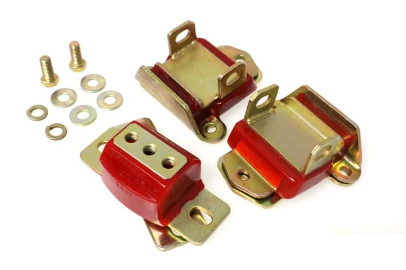 Energy Suspension — Energy Suspension 67-72 Camaro/64-72 Chevelle/63-82 Corvette Red Zinc 2 Engine & 1 Trans Mount Set
Mtr/TransMntSet - view 1