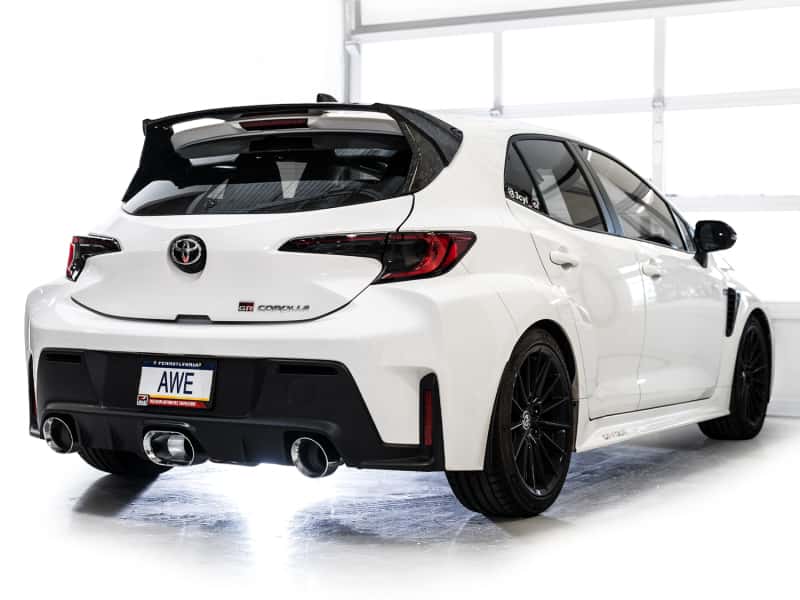AWE Tuning — AWE 23-24 Toyota GR Corolla Track Edition Catback Exhaust - Chrome Silver Tips
Track Catback - view 2