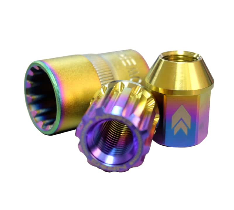 NRG — NRG 200 Series M12 X 1.25 Titanium Lug Nut Set - 21 Pc w/Lock Key Socket - Neochrome - view 2