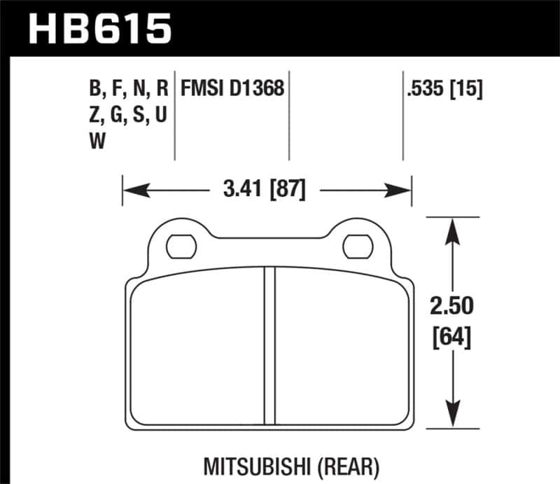 Hawk Performance — Hawk EVO X DTC-60 Race Rear Brake Pads
Disc Brake Pad - view 2