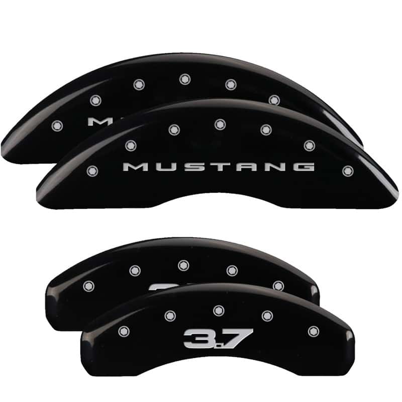 MGP — MGP 4 Caliper Covers Engraved Front 2015/Mustang Engraved Rear 2015/37 Black finish silver ch
Caliper Covers - view 1