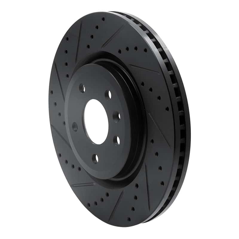R1 Concepts — R1 11-19 Ford Flex Front Left Drilled & Slotted Black Brake Rotor
R1 Brake Rotor Drill - view 2