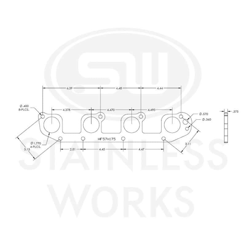 Stainless Works — Stainless Works Hemi 5.7L Round Port Header 304SS Exhaust Flanges 1-3/4in Primaries
Header Flange
sswHF57H175 - view 1