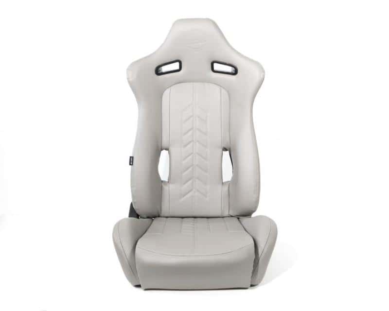 NRG — NRG Reclinable Sport Seats (Pair) The Arrow Grey Vinyl w/ Pressed NRG logo w/ Grey Stitch - view 4
