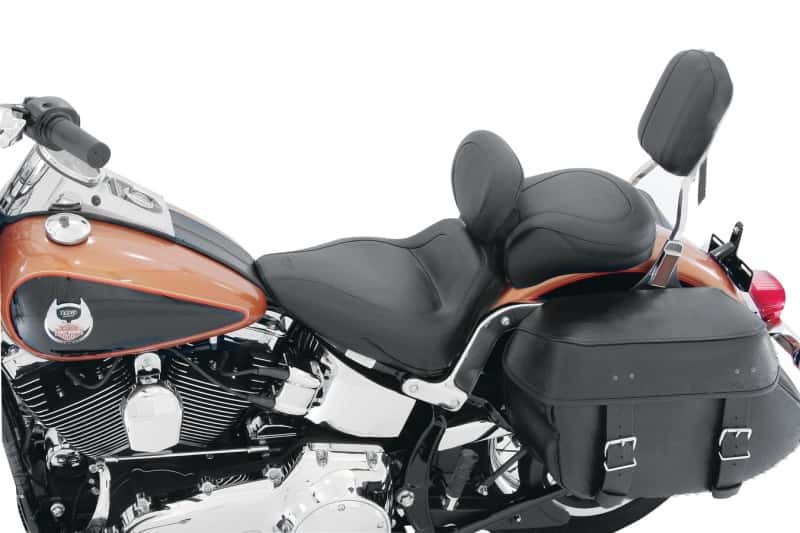 Mustang Motorcycle — Mustang 06-17 Harley Softail Wide Tire (200mm) Sport Touring Solo Seat w/Driver Backrest - Black - view 1