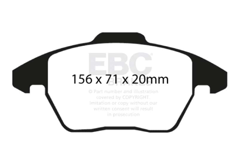 EBC — EBC 06-13 Audi A3 2.0 Turbo (Girling rear caliper) Redstuff Front Brake Pads
Disc Brake Pad - view 2