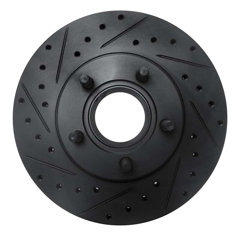R1 Concepts — R1 95-97 Ford Ranger (USA/Canada) Front Left Drilled & Slotted Black Brake Rotor
R1 Brake Rotor Drill - view 1
