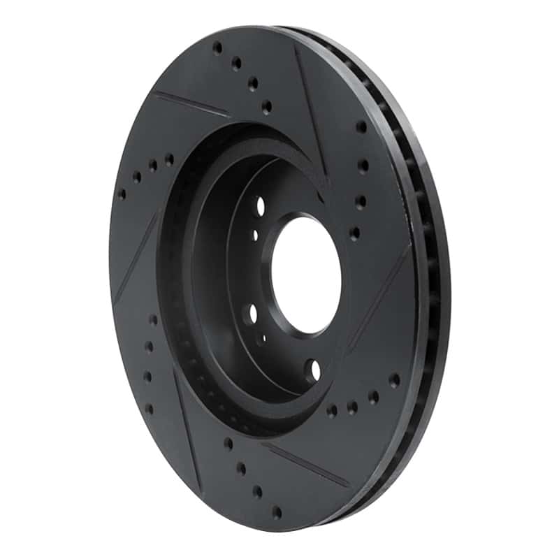 R1 Concepts — R1 04-12 Mitsubishi Galant Front Left Drilled & Slotted Black Brake Rotor
R1 Brake Rotor Drill - view 4