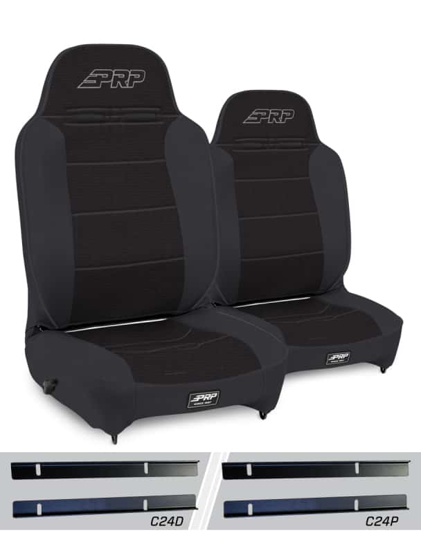 PRP Seats — PRP 03-06 Jeep Wrangler TJ Enduro High Back Reclining Suspension Seats Kit - Black (Pair) - view 1