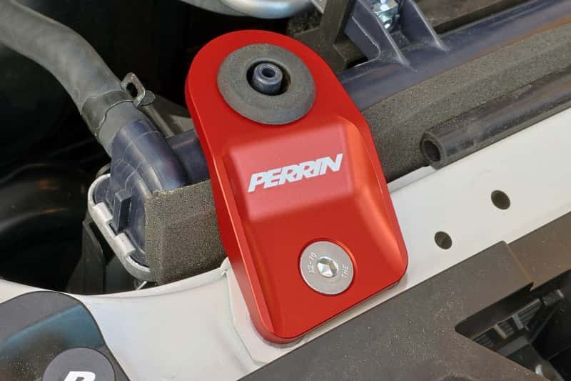 Perrin Performance — PERRIN 15-21 Subaru WRX/STI / 13-17 Crosstrek / 12-16 Impreza Upper Radiator Bracket Set - Red - view 2