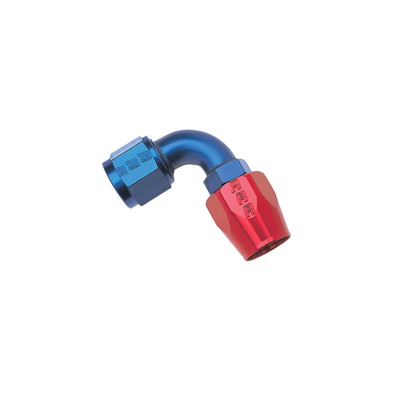 Russell — Russell Performance -6 AN Red/Blue 90 Degree Full Flow Hose End
Hose Fitting - view 2