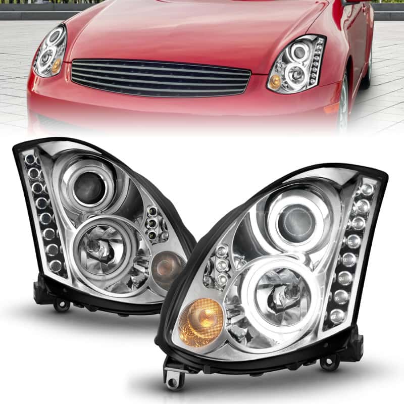 ANZO — ANZO 2003-2007 Infiniti G35 Projector Headlights w/ Halo Chrome (CCFL) (HID Compatible)
Head Light Set
HdLtSet - view 8